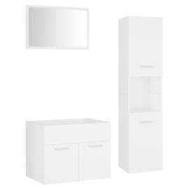 Set mobilier de baie, alb, pal, 2 image