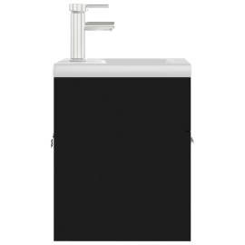 Dulap cu chiuvetă încorporată, negru, pal, 6 image