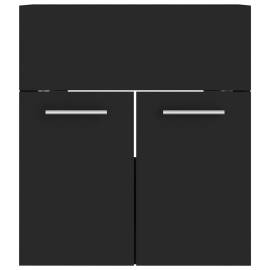 Dulap cu chiuvetă încorporată, negru, pal, 9 image