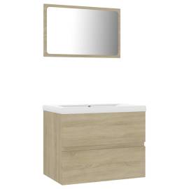Set mobilier baie, stejar sonoma, pal, 2 image