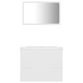 Set mobilier de baie, alb, pal, 6 image