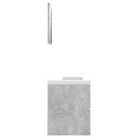 Set mobilier de baie, gri beton, pal, 7 image