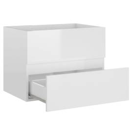 Set mobilier de baie, alb extralucios, pal, 9 image