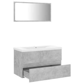 Set mobilier de baie, gri beton, pal, 5 image