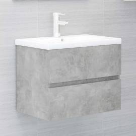 Set mobilier de baie, gri beton, pal, 3 image