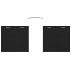 Servantă, negru, 160x36x75 cm, pal, 5 image