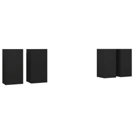 Comode tv, 4 buc., negru, 30,5x30x60 cm, pal, 2 image