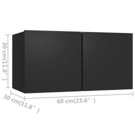 Set de dulapuri tv, 4 piese, negru, pal, 6 image