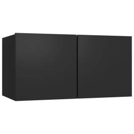 Set dulapuri tv, 3 piese, negru, pal, 4 image