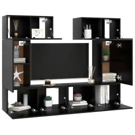 Set dulapuri tv, 6 piese, negru, pal, 3 image