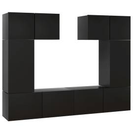 Set dulapuri tv, 6 piese, negru, pal, 2 image
