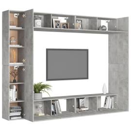 Set de dulapuri tv, 8 piese, gri beton, pal, 3 image