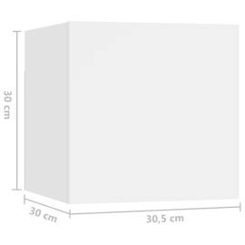 Noptieră, alb, 30,5x30x30 cm, pal, 9 image