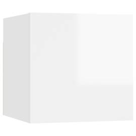 Noptieră, alb extralucios, 30,5x30x30 cm, pal, 2 image