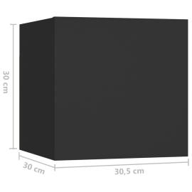 Noptieră, negru, 30,5x30x30 cm, pal, 9 image