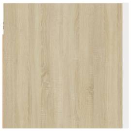 Noptiere, 2 buc., alb și stejar sonoma, 30,5x30x30cm, pal, 7 image