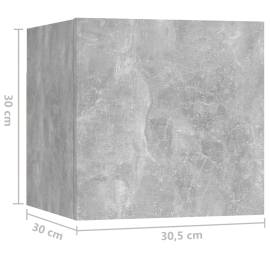 Noptiere, 2 buc., gri beton, 30,5x30x30 cm, pal, 11 image
