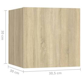 Noptiere, 2 buc., stejar sonoma, 30,5x30x30cm, pal, 11 image