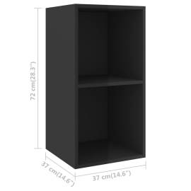 Set de dulapuri tv, 3 piese, negru extralucios, pal, 6 image
