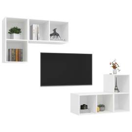 Dulapuri tv montaj pe perete, 4 buc., alb, pal, 3 image