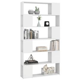 Bibliotecă/separator cameră, alb, 100x24x188 cm, 4 image