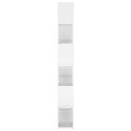 Bibliotecă/separator cameră, alb extralucios, 100x24x188 cm, 6 image