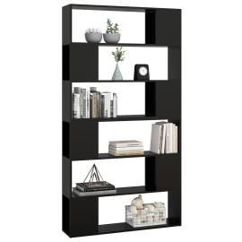 Bibliotecă/separator cameră, negru, 100x24x188 cm, 4 image