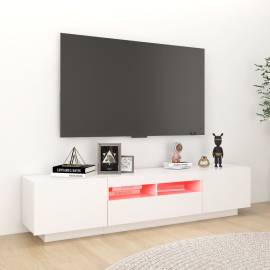 Comodă tv cu lumini led, alb, 180x35x40 cm, 3 image