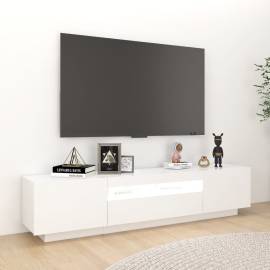 Comodă tv cu lumini led, alb, 180x35x40 cm, 5 image