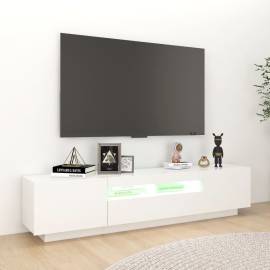 Comodă tv cu lumini led, alb, 180x35x40 cm, 4 image