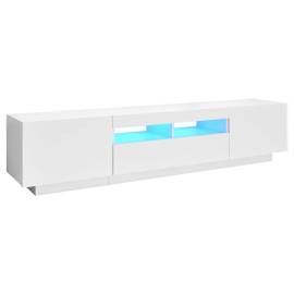Comodă tv cu lumini led, alb, 180x35x40 cm, 2 image