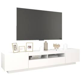 Comodă tv cu lumini led, alb, 200x35x40cm, 6 image