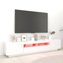 Comodă tv cu lumini led, alb, 200x35x40cm, 3 image