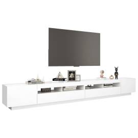 Comodă tv cu lumini led, alb, 300x35x40cm, 6 image