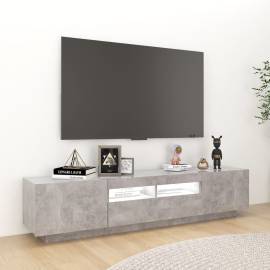 Comodă tv cu lumini led, gri beton, 180x35x40 cm, 5 image