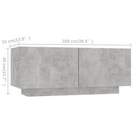 Comodă tv cu lumini led, gri beton, 180x35x40 cm, 10 image