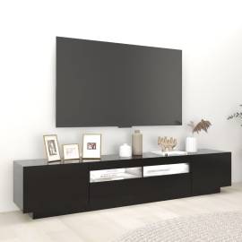 Comodă tv cu lumini led, negru, 200x35x40 cm, 4 image