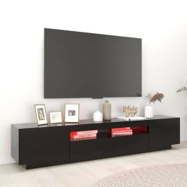 Comodă tv cu lumini led, negru, 200x35x40 cm, 3 image