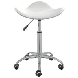 Scaun de masă pivotant, alb, piele ecologică, 3 image