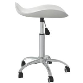 Scaun de masă pivotant, alb, piele ecologică, 4 image