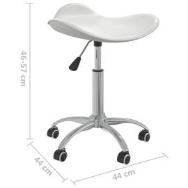 Scaun de masă pivotant, alb, piele ecologică, 8 image