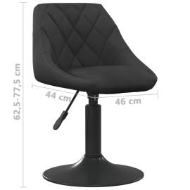Scaun de masă, negru, catifea, 7 image