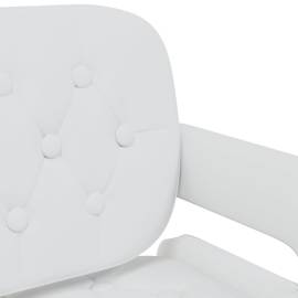 Scaune de masă pivotante, 6 buc., alb, piele ecologică, 8 image