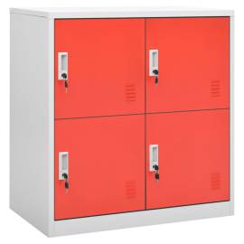 Dulapuri vestiar 2 buc. gri deschis și roșu 90x45x92,5 cm oțel, 2 image