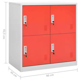 Dulapuri vestiar 2 buc. gri deschis și roșu 90x45x92,5 cm oțel, 8 image