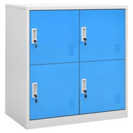 Dulapuri vestiar 2 buc. gri deschis/albastru 90x45x92,5 cm oțel, 2 image