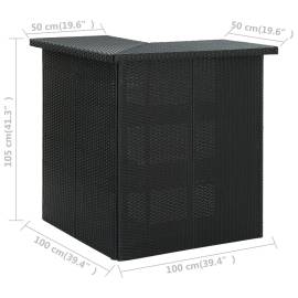 Masă de bar colțar, negru, 100 x 50 x 105 cm, poliratan, 7 image