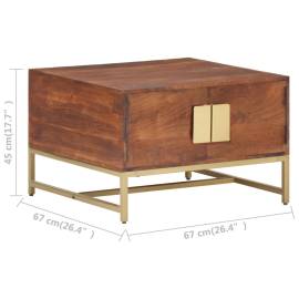 Măsuță de cafea, maro miere, 67x67x45 cm, lemn masiv acacia, 7 image