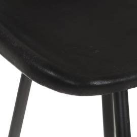 Scaune de bar, 2 buc., negru, piele naturală, 8 image