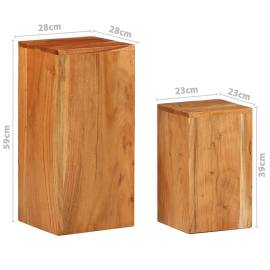 Mese laterale, 2 buc., lemn masiv de acacia, 8 image